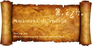 Musinszki Árpád névjegykártya