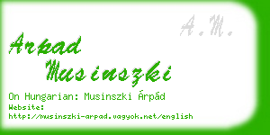 arpad musinszki business card